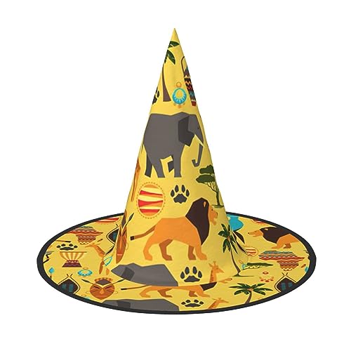 HTTUP Afrika Elefant Druck Stilvolle Vintage Hut Karneval Halloween Hut Erwachsene Kostüm Zubehör Mottopartys von HTTUP