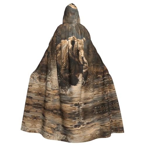 HTTUP Bärenlauf-Aufdruck, Erwachsene, passend für Halloween, Ganzkörperumhang, Unisex, mittelalterliches Cosplay-Kostüm HTTUP Bärenlauf-Aufdruck, Erwachsene, passend für Halloween, Ganzkörperumhang, Unisex, mittelalterliches Cosplay-Kostüm von HTTUP