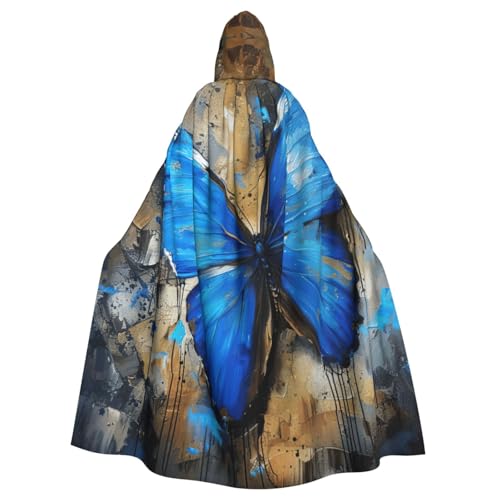 HTTUP Blauer Schmetterlings-Aufdruck, für Erwachsene, passend für Halloween, Ganzkörperumhang, Unisex, mittelalterliches Cosplay-Kostüm HTTUP Blauer Schmetterlings-Aufdruck, für Erwachsene, passend für Halloween, Ganzkörperumhang, Unisex, mittelalterliches Cosplay-Kostüm von HTTUP