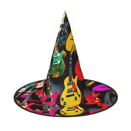 HTTUP Bunter Gitarren-Druck, stilvoller Vintage-Hut, Karneval, Halloween, Kostüm, Zubehör, Themenpartys HTTUP Bunter Gitarren-Druck, stilvoller Vintage-Hut, Karneval, Halloween, Kostüm, Zubehör, Themenpartys von HTTUP