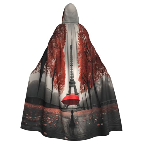 HTTUP Eiffelturm mit rotem Regenschirm-Druck, Erwachsene, passend für Halloween, Ganzkörperumhang, Unisex, Mittelalter-Kostüm, Cosplay-Kostüm HTTUP Eiffelturm mit rotem Regenschirm-Druck, Erwachsene, passend für Halloween, Ganzkörperumhang, Unisex, Mittelalter-Kostüm, Cosplay-Kostüm von HTTUP