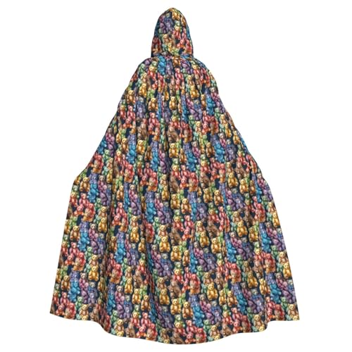 HTTUP Farbenfroher Bären-Druck, Erwachsene, passend für Halloween, Ganzkörperumhang, Unisex, Mittelalter-Kostüm, Cosplay-Kostüm HTTUP Farbenfroher Bären-Druck, Erwachsene, passend für Halloween, Ganzkörperumhang, Unisex, Mittelalter-Kostüm, Cosplay-Kostüm von HTTUP