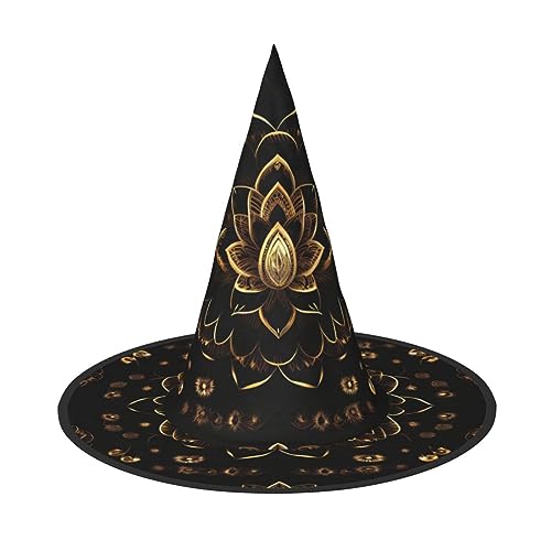 HTTUP Goldener Lotusblumen-Druck, stilvoller Vintage-Hut, Karneval, Halloween, Erwachsenenkostüm, Zubehör, Mottopartys HTTUP Goldener Lotusblumen-Druck, stilvoller Vintage-Hut, Karneval, Halloween, Erwachsenenkostüm, Zubehör, Mottopartys von HTTUP