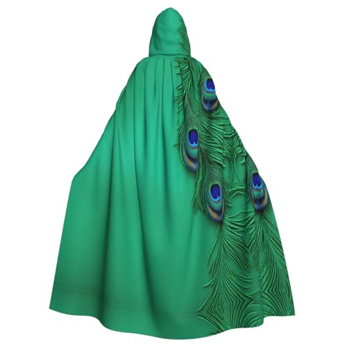 HTTUP Grüner Pfauenfeder-Druck, Erwachsene, passend für Halloween, Ganzkörperumhang, Unisex, mittelalterliches Cosplay-Kostüm HTTUP Grüner Pfauenfeder-Druck, Erwachsene, passend für Halloween, Ganzkörperumhang, Unisex, mittelalterliches Cosplay-Kostüm von HTTUP