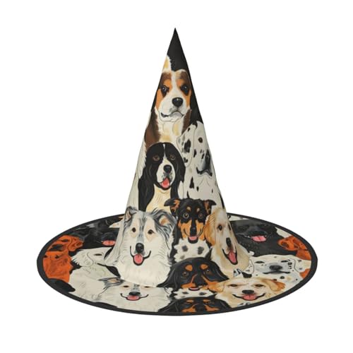 HTTUP Hunde Muster Druck Stilvolle Vintage Hut Karneval Halloween Hut Erwachsene Kostüm Zubehör Mottopartys von HTTUP