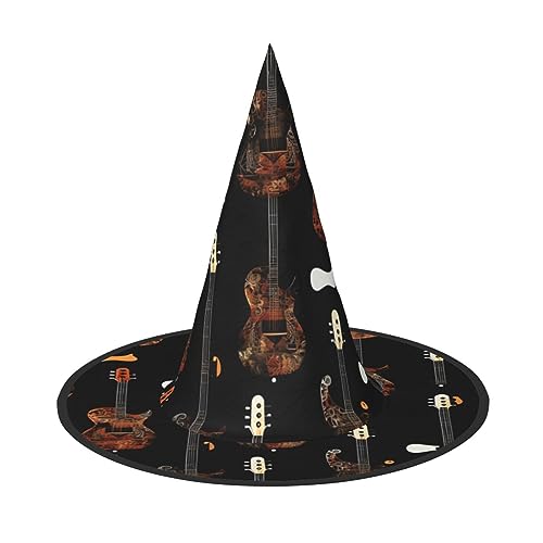 HTTUP Kunst Gitarre Muster Druck Druck Stilvolle Vintage Hut Karneval Halloween Hut Erwachsene Kostüm Zubehör Mottopartys HTTUP Kunst Gitarre Muster Druck Druck Stilvolle Vintage Hut Karneval Halloween Hut Erwachsene Kostüm Zubehör Mottopartys von HTTUP