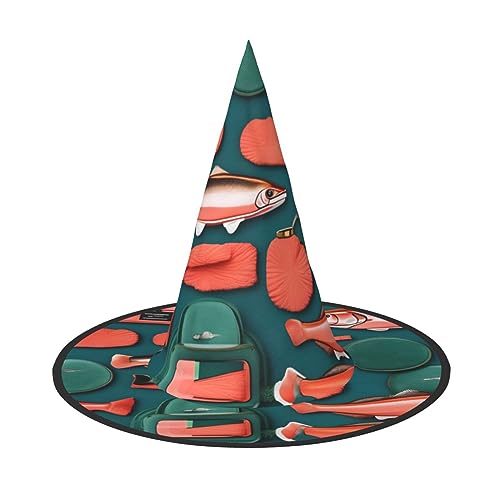 HTTUP Lachsmuster-Druck, stilvoller Vintage-Hut, Karneval, Halloween, Hut für Erwachsene, Kostümzubehör, Mottopartys HTTUP Lachsmuster-Druck, stilvoller Vintage-Hut, Karneval, Halloween, Hut für Erwachsene, Kostümzubehör, Mottopartys von HTTUP