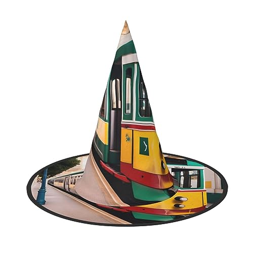 HTTUP Lissabon Tram Muster Print Stilvolle Vintage Hut Karneval Halloween Hut Erwachsene Kostüm Zubehör Mottopartys von HTTUP