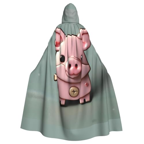 HTTUP Pinker Schweine-Aufdruck, Erwachsene, mit Passform, Halloween, Ganzkörperumhang, Unisex, Mittelalter-Kostüm, Cosplay-Kostüm HTTUP Pinker Schweine-Aufdruck, Erwachsene, mit Passform, Halloween, Ganzkörperumhang, Unisex, Mittelalter-Kostüm, Cosplay-Kostüm von HTTUP