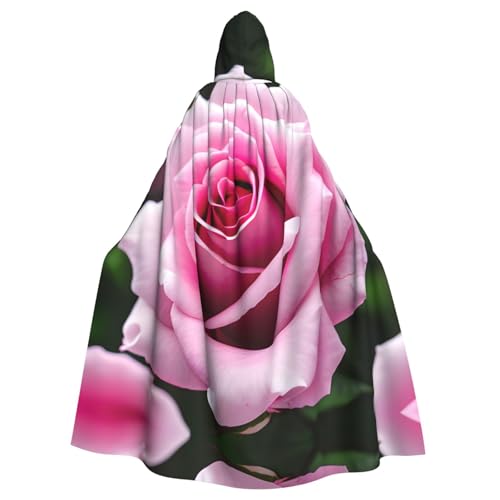 HTTUP Rosa Rosenblüten-Druck, Erwachsene, passend für Halloween, Ganzkörperumhang, Unisex, mittelalterliches Cosplay-Kostüm HTTUP Rosa Rosenblüten-Druck, Erwachsene, passend für Halloween, Ganzkörperumhang, Unisex, mittelalterliches Cosplay-Kostüm von HTTUP