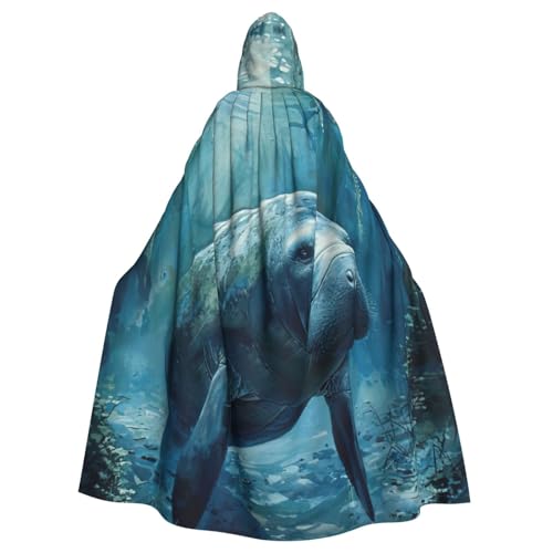 HTTUP Seekuh Tier-Druck, Erwachsene, passend für Halloween, Ganzkörperumhang, Unisex, Mittelalter-Kostüm, Cosplay-Kostüm von HTTUP