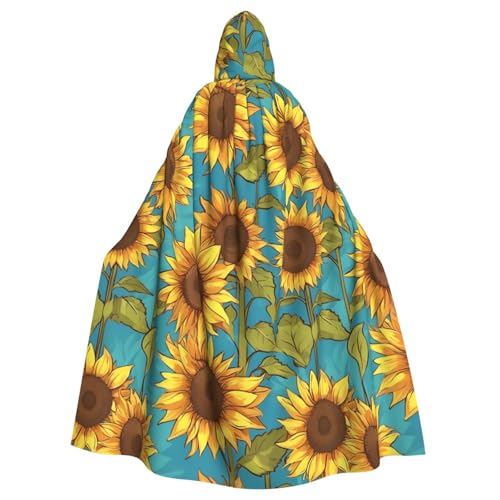HTTUP Sonnenblumen-Druck, Erwachsene, mit Passform, Halloween, Ganzkörperumhang, Unisex, mittelalterliches Cosplay-Kostüm HTTUP Sonnenblumen-Druck, Erwachsene, mit Passform, Halloween, Ganzkörperumhang, Unisex, mittelalterliches Cosplay-Kostüm von HTTUP
