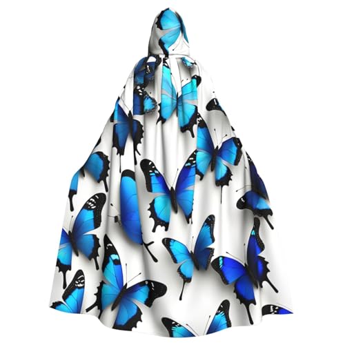 HTTUP Viele blaue Schmetterlinge, bedruckt, Erwachsene, passend für Halloween, Ganzkörperumhang, Unisex, Mittelalter-Kostüm, Cosplay-Kostüm HTTUP Viele blaue Schmetterlinge, bedruckt, Erwachsene, passend für Halloween, Ganzkörperumhang, Unisex, Mittelalter-Kostüm, Cosplay-Kostüm von HTTUP
