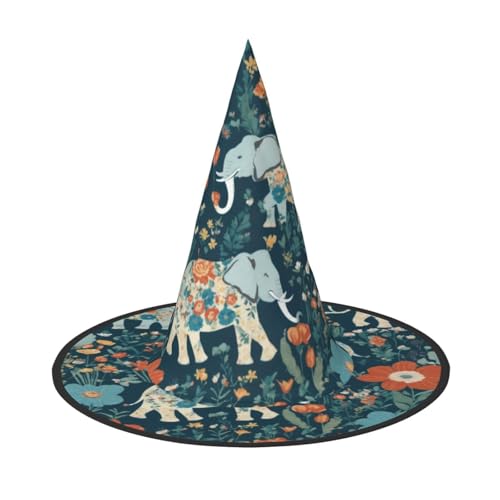 HTTUP Wunderschönes Wiesenmuster mit floralem Elefant im Druck, stilvoller Vintage-Hut, Karneval, Halloween, Erwachsenenkostüm, Zubehör, Themenpartys HTTUP Wunderschönes Wiesenmuster mit floralem Elefant im Druck, stilvoller Vintage-Hut, Karneval, Halloween, Erwachsenenkostüm, Zubehör, Themenpartys von HTTUP