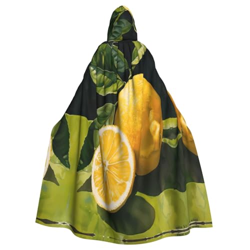 HTTUP Zitronenfrucht-Aufdruck, Erwachsene, passend für Halloween, Ganzkörperumhang, Unisex, mittelalterliches Cosplay-Kostüm von HTTUP