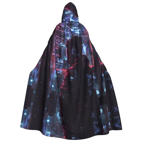 Hacker Era Print Hooded Unisex Erwachsene Umhang Halloween Weihnachten Karneval Mottopartys Cosplay Kostüm von HTTUP