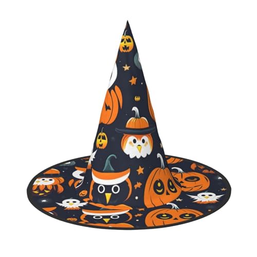 Halloween Eule Geist Kürbis Druck Karneval Halloween Hexenhut Kostüm Zubehör Faltbare Kappe Party Maskerade Dekor von HTTUP