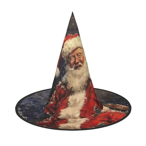 Halloween Hexenhut Frohe Weihnachten Muster Halloween Kostüm Zubehör für Karneval Fasching Faltmütze Partydekoration Halloween Hexenhut Frohe Weihnachten Muster Halloween Kostüm Zubehör für Karneval Fasching Faltmütze Partydekoration von HTTUP
