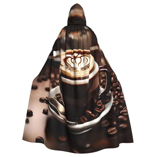 Heißer Kaffee mit Kaffeebohnen-Aufdruck, Erwachsene, passend für Halloween, Ganzkörperumhang, Unisex, mittelalterliches Cosplay-Kostüm Heißer Kaffee mit Kaffeebohnen-Aufdruck, Erwachsene, passend für Halloween, Ganzkörperumhang, Unisex, mittelalterliches Cosplay-Kostüm von HTTUP