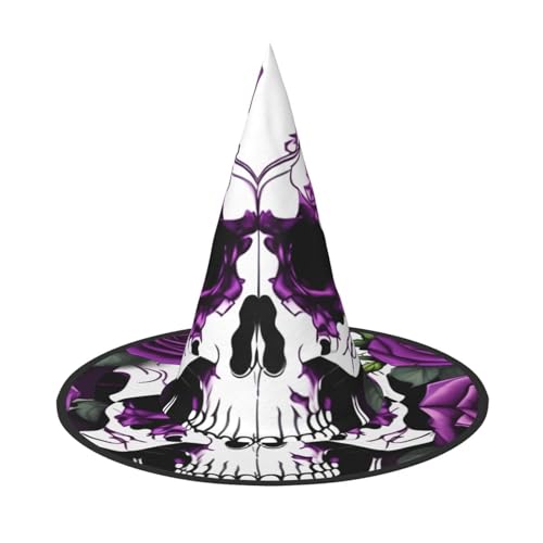 Hexenmütze Skelett Muster Lila Rose Hut für Karneval Halloween Kostüm Zubehör Klappmütze Partydekoration Hexenmütze Skelett Muster Lila Rose Hut für Karneval Halloween Kostüm Zubehör Klappmütze Partydekoration von HTTUP