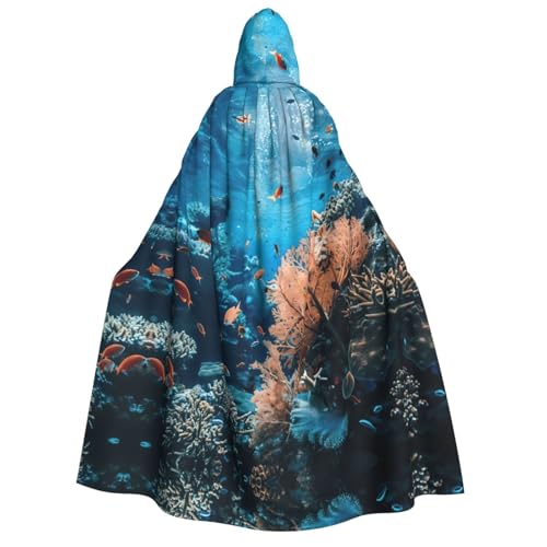 Kapuzenumhang mit Korallenriff-Aufdruck, Unisex, für Erwachsene, Halloween, Weihnachten, Karneval, Mottopartys, Cosplay, Kostüm Kapuzenumhang mit Korallenriff-Aufdruck, Unisex, für Erwachsene, Halloween, Weihnachten, Karneval, Mottopartys, Cosplay, Kostüm von HTTUP