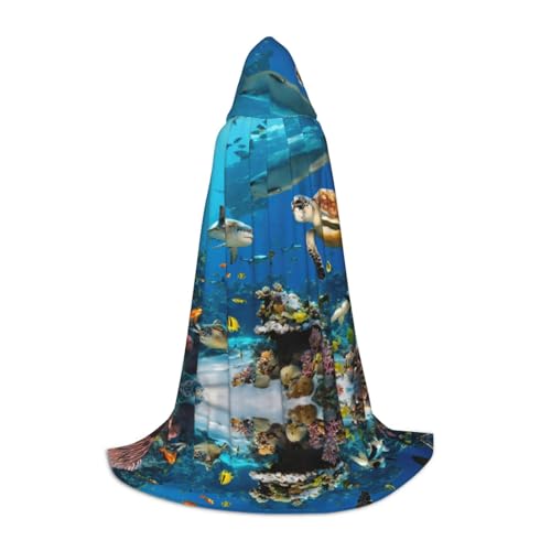 Kapuzenumhang mit Meeresschildkröten-Druck, für Halloween, Dekoration, Karneval, Cosplay, Mottopartys Kapuzenumhang mit Meeresschildkröten-Druck, für Halloween, Dekoration, Karneval, Cosplay, Mottopartys von HTTUP