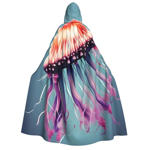 Kapuzenumhang mit Quallen-Druck, Unisex, Erwachsene, Halloween, Weihnachten, Karneval, Mottopartys, Cosplay, Kostüm von HTTUP