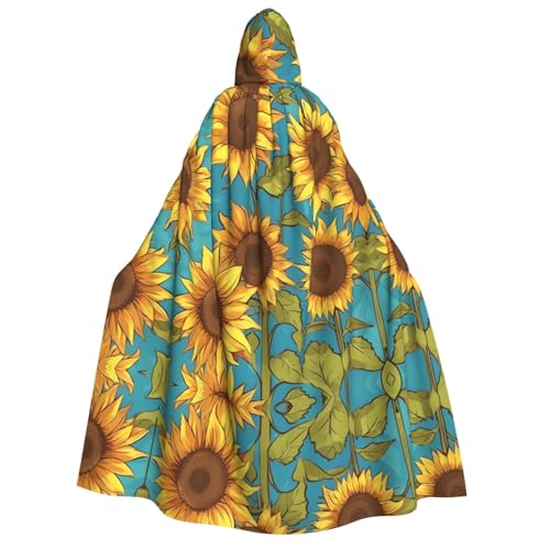 Kapuzenumhang mit Sonnenblumen-Aufdruck, Unisex, Erwachsene, Halloween, Weihnachten, Karneval, Mottopartys, Cosplay-Kostüm Kapuzenumhang mit Sonnenblumen-Aufdruck, Unisex, Erwachsene, Halloween, Weihnachten, Karneval, Mottopartys, Cosplay-Kostüm von HTTUP
