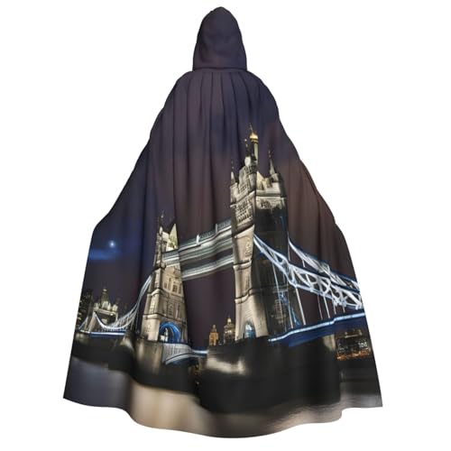 Kapuzenumhang mit Turmbrücke in London, Unisex, für Erwachsene, Halloween, Weihnachten, Karneval, Mottopartys, Cosplay, Kostüm von HTTUP