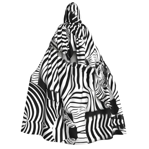 Kapuzenumhang mit Zebramuster, Unisex, Erwachsene, Halloween, Weihnachten, Karneval, Mottopartys, Cosplay-Kostüm von HTTUP