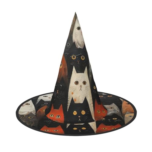 Katze Druck Karneval Halloween Hexenhut Kostüm Zubehör Faltbare Kappe Party Maskerade Dekor Schwarz 1 Katze Druck Karneval Halloween Hexenhut Kostüm Zubehör Faltbare Kappe Party Maskerade Dekor Schwarz 1 von HTTUP