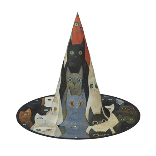 Katzendruck Karneval Halloween Hexenhut Kostüm Zubehör Faltbare Kappe Party Maskerade Dekor Katzendruck Karneval Halloween Hexenhut Kostüm Zubehör Faltbare Kappe Party Maskerade Dekor von HTTUP