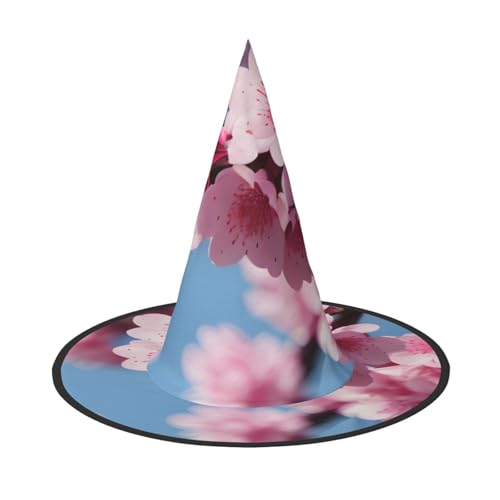 Kirschblüten Druck Karneval Halloween Hexenhut Kostüm Zubehör Faltbare Kappe Party Maskerade Dekor von HTTUP