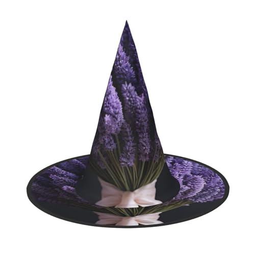 Lavendelstrauß Druck Karneval Halloween Hexenhut Kostüm Zubehör Faltbare Kappe Party Maskerade Dekor von HTTUP
