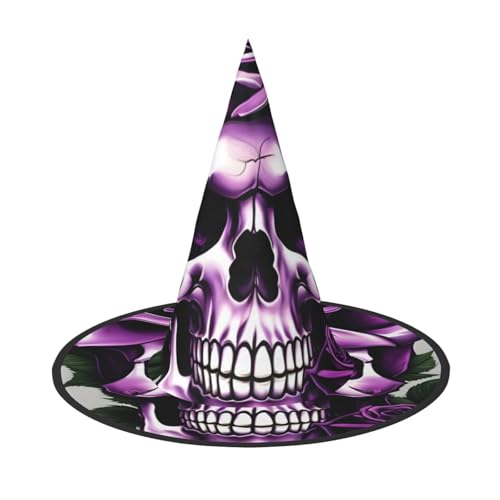 Lila Rose Schädel Druck Karneval Halloween Hexenhut Kostüm Zubehör Faltbare Kappe Party Maskerade Dekor Lila Rose Schädel Druck Karneval Halloween Hexenhut Kostüm Zubehör Faltbare Kappe Party Maskerade Dekor von HTTUP