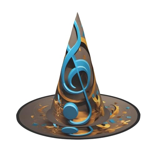 Musiknoten-Druck Karneval Halloween Hexenhut Kostüm Zubehör Faltbare Kappe Party Maskerade Dekor von HTTUP