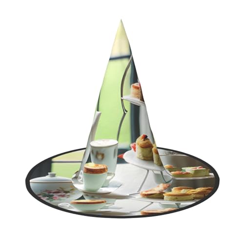 Nachmittagstee-Druck Karneval Halloween Hexenhut Kostüm Zubehör Faltbare Kappe Party Maskerade Dekor Nachmittagstee-Druck Karneval Halloween Hexenhut Kostüm Zubehör Faltbare Kappe Party Maskerade Dekor von HTTUP