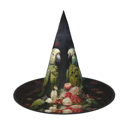 Paar Papageien Olivendruck Karneval Halloween Hexenhut Kostüm Zubehör Faltbare Kappe Party Maskerade Dekor Paar Papageien Olivendruck Karneval Halloween Hexenhut Kostüm Zubehör Faltbare Kappe Party Maskerade Dekor von HTTUP