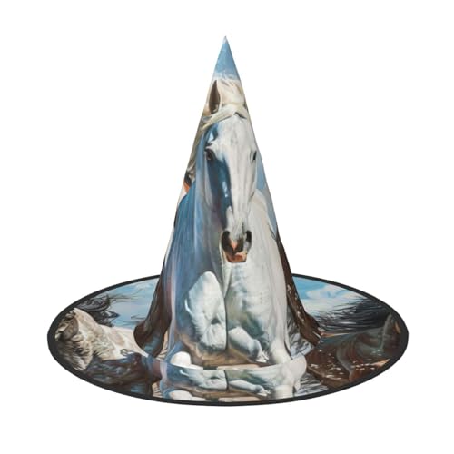Pferde laufen Kunstdruck Karneval Halloween Hexenhut Kostüm Zubehör Faltbare Kappe Party Maskerade Dekor Pferde laufen Kunstdruck Karneval Halloween Hexenhut Kostüm Zubehör Faltbare Kappe Party Maskerade Dekor von HTTUP