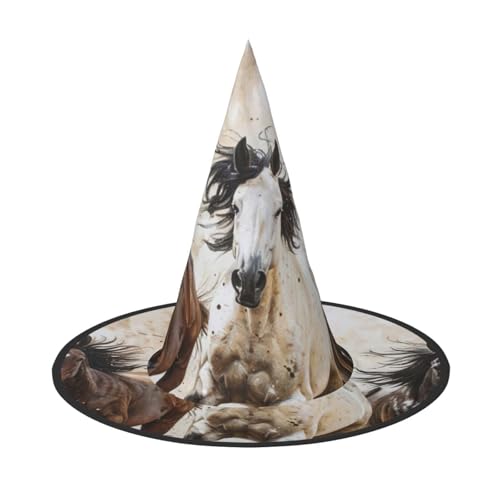 Pferde laufen Kunstdruck Karneval Halloween Hexenhut Kostüm Zubehör Faltbare Kappe Party Maskerade Dekor Pferde laufen Kunstdruck Karneval Halloween Hexenhut Kostüm Zubehör Faltbare Kappe Party Maskerade Dekor von HTTUP