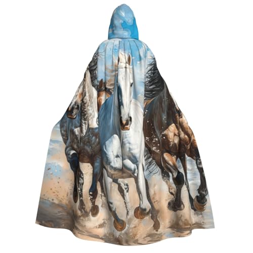 Pferde laufender Kunstdruck, mit Kapuze, Unisex, Erwachsene, Umhang, Halloween, Weihnachten, Karneval, Mottopartys, Cosplay, Kostüm Pferde laufender Kunstdruck, mit Kapuze, Unisex, Erwachsene, Umhang, Halloween, Weihnachten, Karneval, Mottopartys, Cosplay, Kostüm von HTTUP