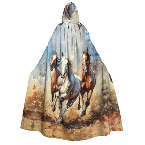 Pferde laufender Kunstdruck, mit Kapuze, Unisex, Erwachsene, Umhang, Halloween, Weihnachten, Karneval, Mottopartys, Cosplay, Kostüm Pferde laufender Kunstdruck, mit Kapuze, Unisex, Erwachsene, Umhang, Halloween, Weihnachten, Karneval, Mottopartys, Cosplay, Kostüm von HTTUP