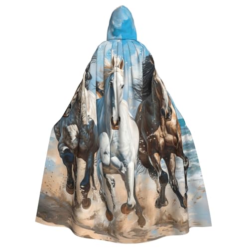 Pferde laufender Kunstdruck für Erwachsene, passend für Halloween, Umhang, Unisex, Mittelalter-Kostüm, Cosplay-Kostüm Pferde laufender Kunstdruck für Erwachsene, passend für Halloween, Umhang, Unisex, Mittelalter-Kostüm, Cosplay-Kostüm von HTTUP