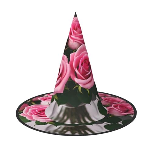 Rosa Rosen Druck Karneval Halloween Hexenhut Kostüm Zubehör Faltbare Kappe Party Maskerade Dekor Rosa Rosen Druck Karneval Halloween Hexenhut Kostüm Zubehör Faltbare Kappe Party Maskerade Dekor von HTTUP