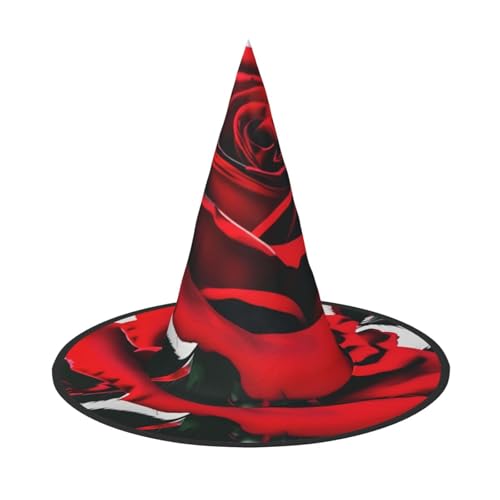 Rote Rose Druck Karneval Halloween Hexenhut Kostüm Zubehör Faltbare Kappe Party Maskerade Dekor Rote Rose Druck Karneval Halloween Hexenhut Kostüm Zubehör Faltbare Kappe Party Maskerade Dekor von HTTUP