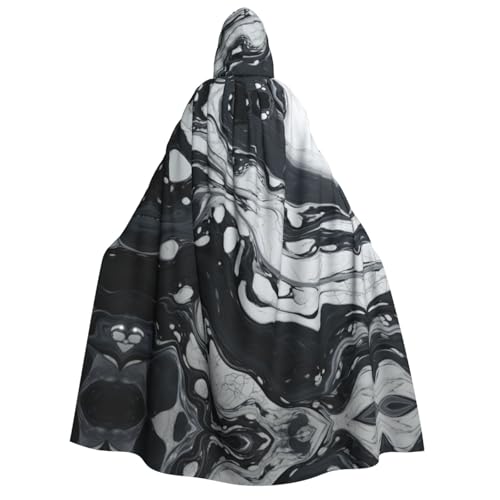 Schwarz-weißer Marmor-Druck, mit Kapuze, Unisex, für Erwachsene, Umhang, Halloween, Weihnachten, Karneval, Mottopartys, Cosplay-Kostüm Schwarz-weißer Marmor-Druck, mit Kapuze, Unisex, für Erwachsene, Umhang, Halloween, Weihnachten, Karneval, Mottopartys, Cosplay-Kostüm von HTTUP