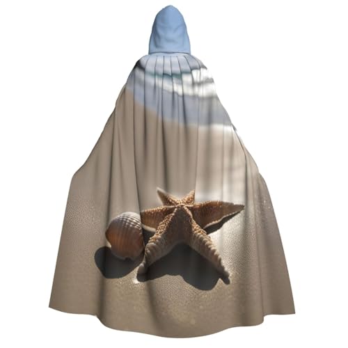 Seestern Muschel Sandstrand Druck Kapuze Unisex Erwachsene Umhang Halloween Weihnachten Karneval Mottopartys Cosplay Kostüm Seestern Muschel Sandstrand Druck Kapuze Unisex Erwachsene Umhang Halloween Weihnachten Karneval Mottopartys Cosplay Kostüm von HTTUP