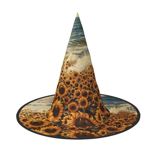 Sonnenblumen, Meeresdruck, Karneval, Halloween, Hexenhut, Kostüm, Zubehör, faltbare Kappe, Party, Maskerade Dekor Sonnenblumen, Meeresdruck, Karneval, Halloween, Hexenhut, Kostüm, Zubehör, faltbare Kappe, Party, Maskerade Dekor von HTTUP