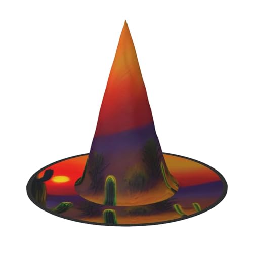 Sonnenuntergang Kaktus in Wüste Druck Karneval Halloween Hexenhut Kostüm Zubehör Faltbare Kappe Party Maskerade Dekor Sonnenuntergang Kaktus in Wüste Druck Karneval Halloween Hexenhut Kostüm Zubehör Faltbare Kappe Party Maskerade Dekor von HTTUP