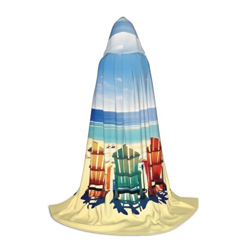 Strand-Szene mit Stühlen-Druck, Urlaub, Party, Kapuzenumhang für Halloween, Dekoration, Karneval, Geschenke, Cosplay, Mottopartys Strand-Szene mit Stühlen-Druck, Urlaub, Party, Kapuzenumhang für Halloween, Dekoration, Karneval, Geschenke, Cosplay, Mottopartys von HTTUP